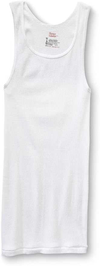 Hanes Best Tagless Ring Spun Cotton Tank Tagless A-Shirts 6-Pack