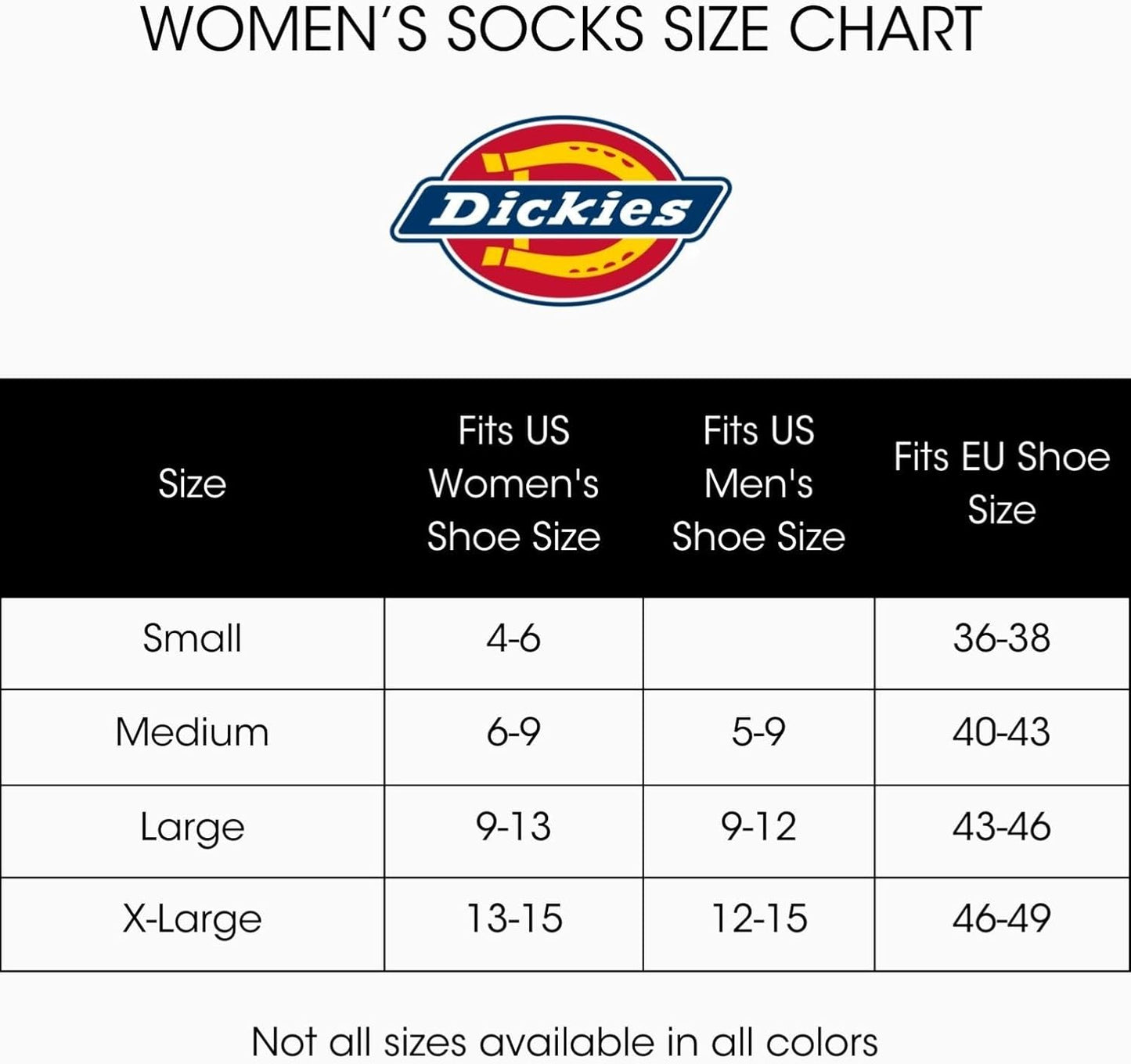 Dickies Women's Dri-tech Fashion Moisture Control Crew Socks, Available in S-XL (5, 6, 12 Pairs)