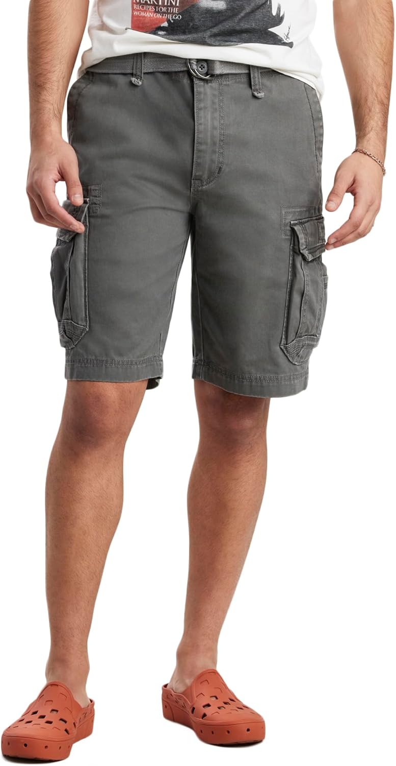 UNIONBAY Men's Survivor Belted Cargo Short-Reg and Big & Tall Sizes