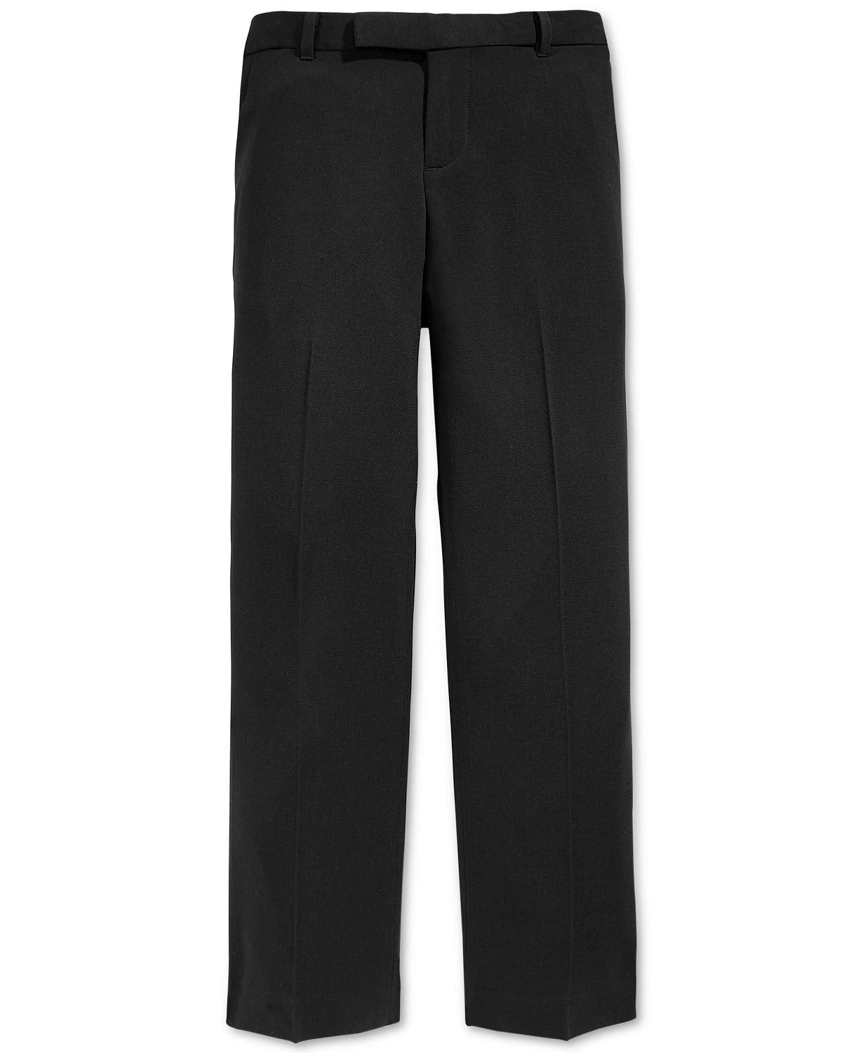 Calvin Klein Boys' Flat Bi-Stretch Dress Pant, Straight Leg Fit, Belt Loops & Front Pockets