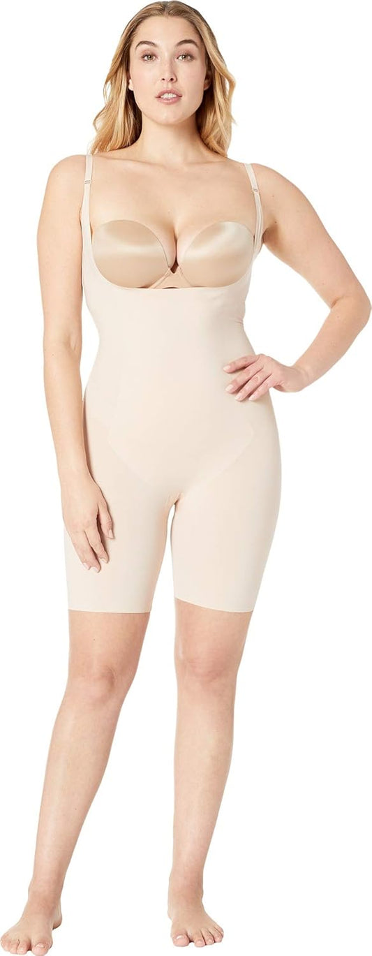 SPANX Shapewear for Women Thinstincts Open-Bust Mid-Thigh Bodysuit (Regular and Plus Sizes)