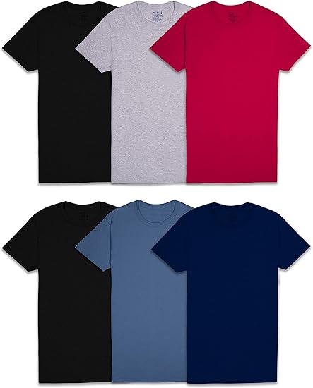 Fruit of the Loom Camisetas para Hombre – Stay Tucked, Algodón EverSoft® (Paquete de 6) 👕