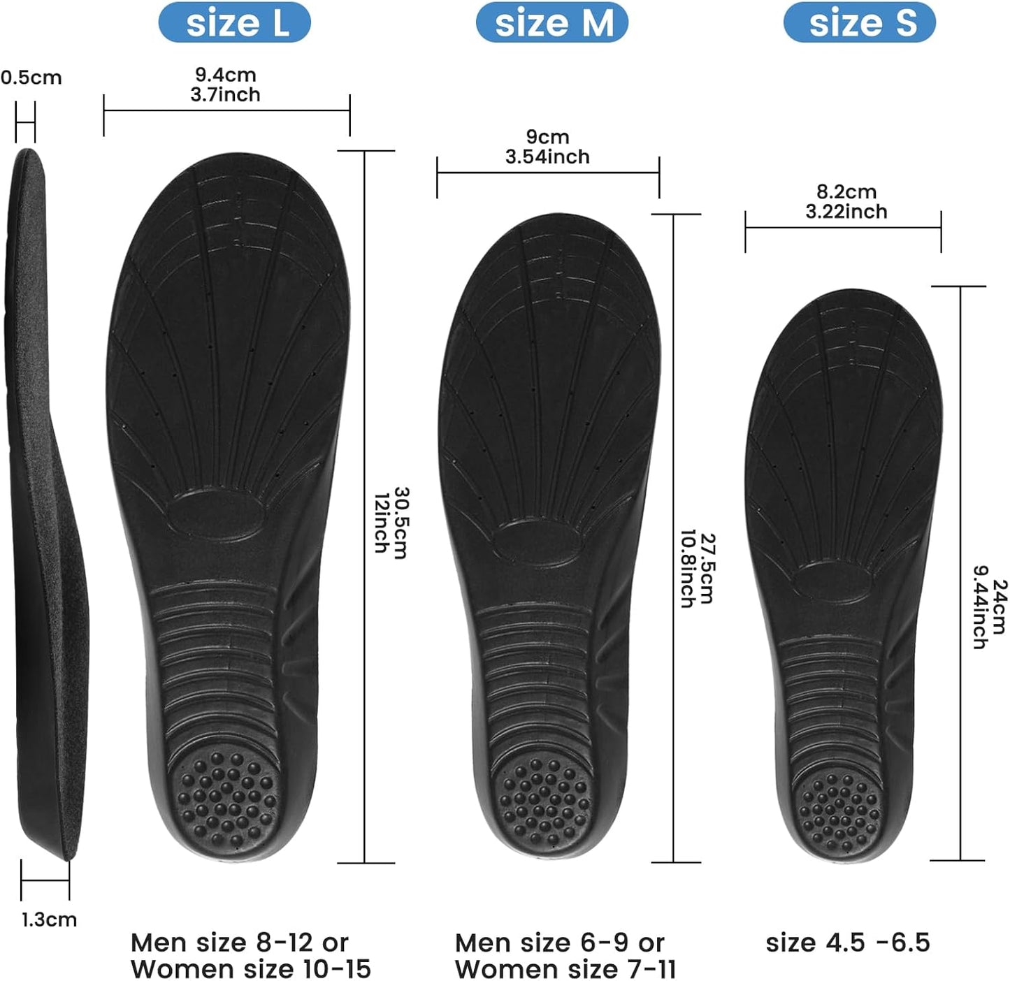 Shoe Insoles,Memory Foam Insoles Plantar Fasciitis Orthotics Shoe Inserts, Providing Excellent Shock Absorption for Feet Relief, Comfortable Insoles for Women Men Everyday Use, (M [US M: 6-9/W: 7-11])