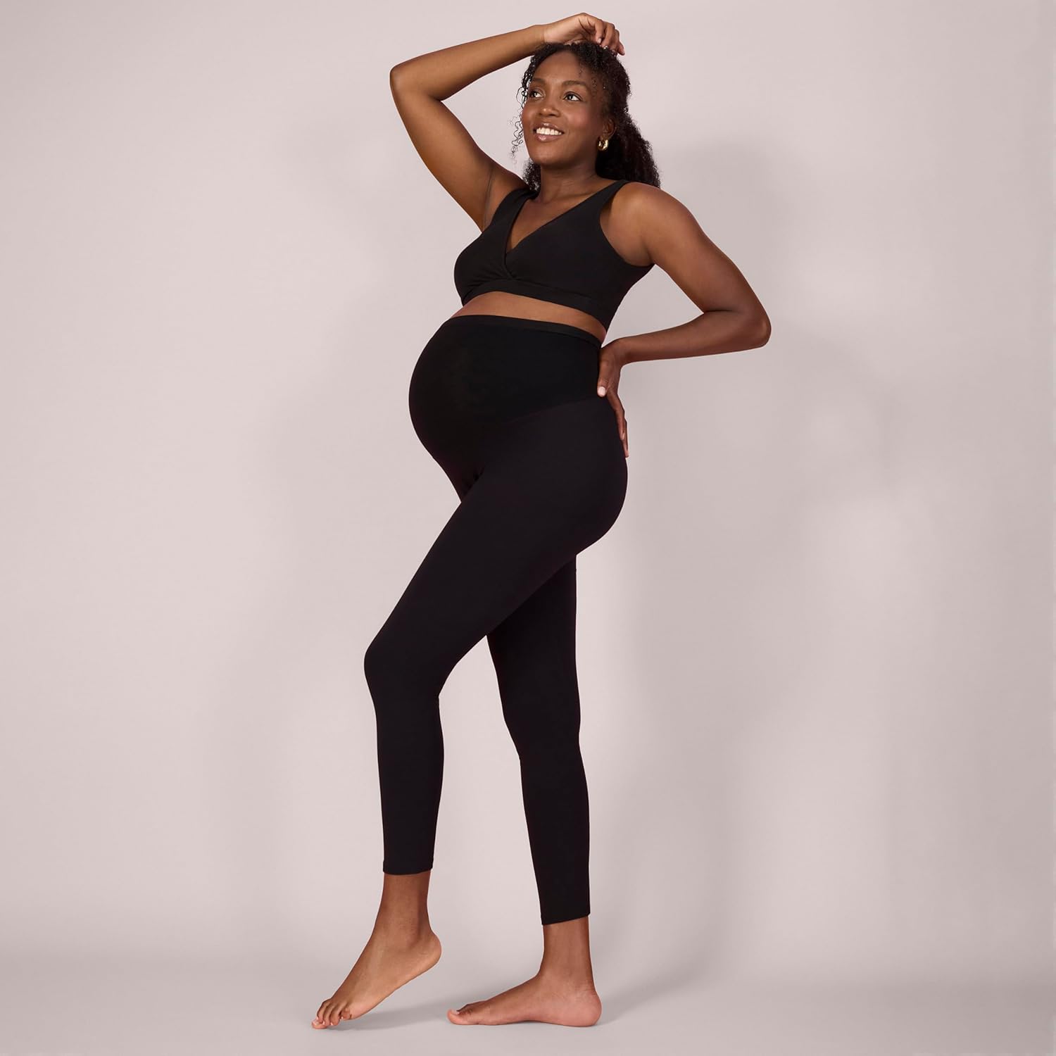 Motherhood Maternity Women's Essential Stretch Full Length Secret Fit Over The Belly Pregnancy Legging