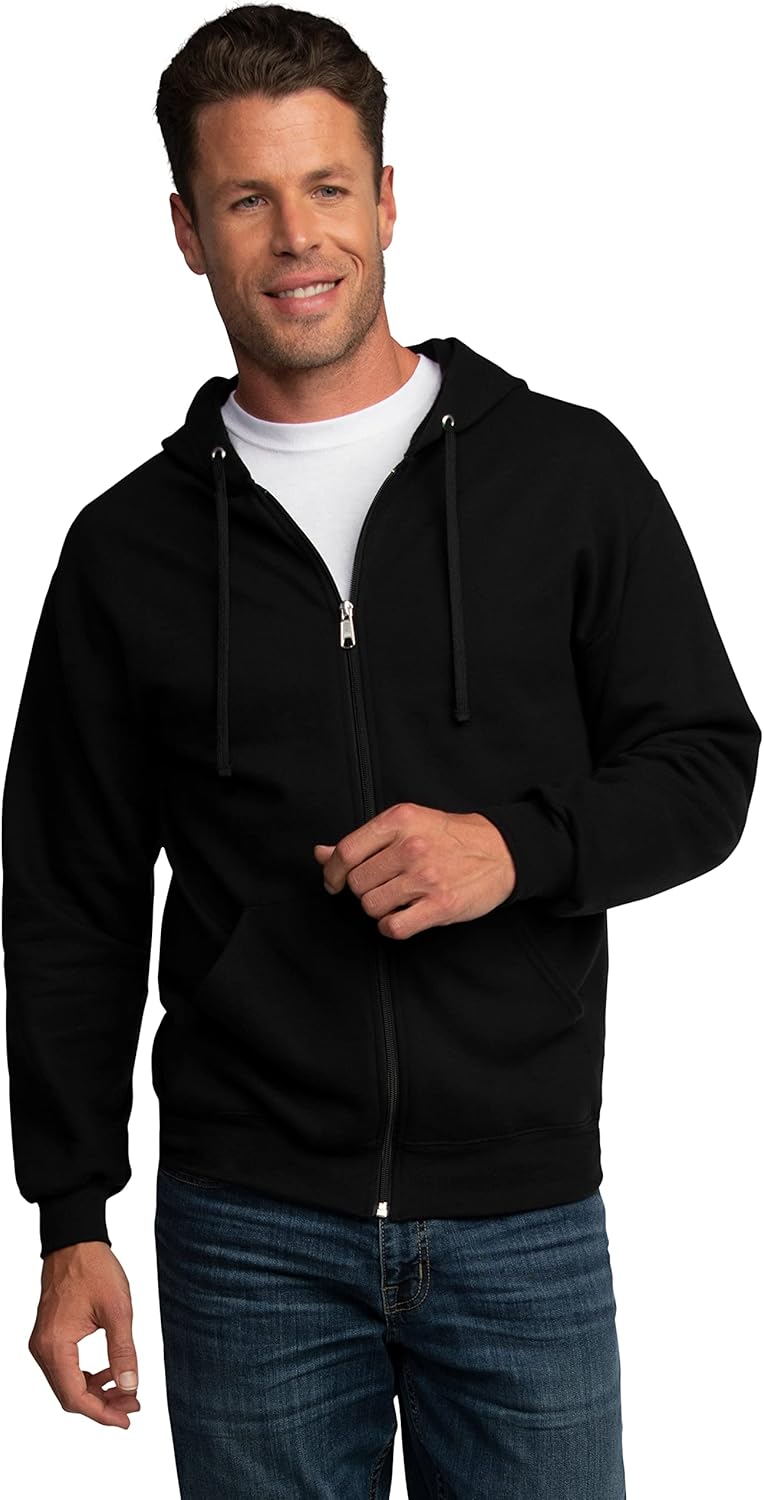 Fruit of the Loom Unisex Adult EverSoft Fleece Full Zip Hoodie Sweatshirt