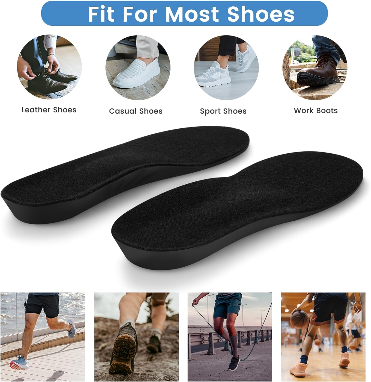 Shoe Insoles,Memory Foam Insoles Plantar Fasciitis Orthotics Shoe Inserts, Providing Excellent Shock Absorption for Feet Relief, Comfortable Insoles for Women Men Everyday Use, (M [US M: 6-9/W: 7-11])