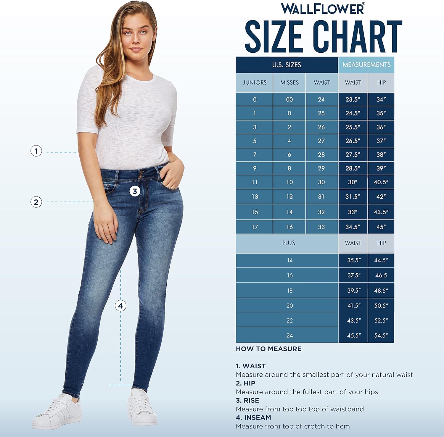 WallFlower Women's Fearless Curvy Ankle Denim Super High-Rise Insta Vintage Juniors Jeans (Standard and Plus)