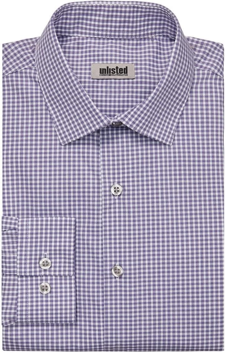 Kenneth Cole Unlisted Men's Dress Shirt Slim Fit Checks and Stripes (Patterned)