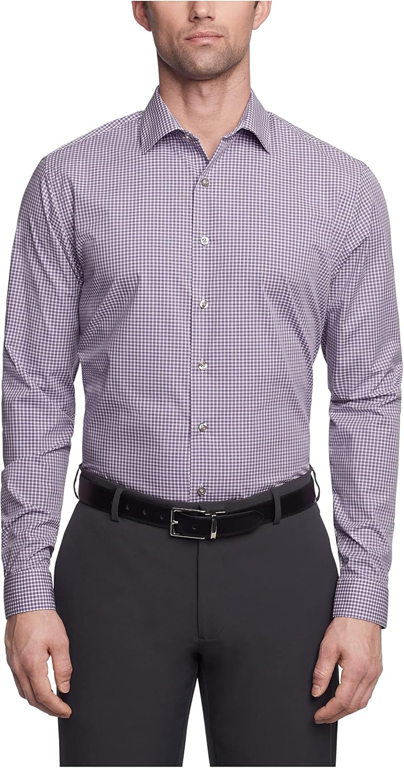 Kenneth Cole Unlisted Men's Dress Shirt Slim Fit Checks and Stripes (Patterned)