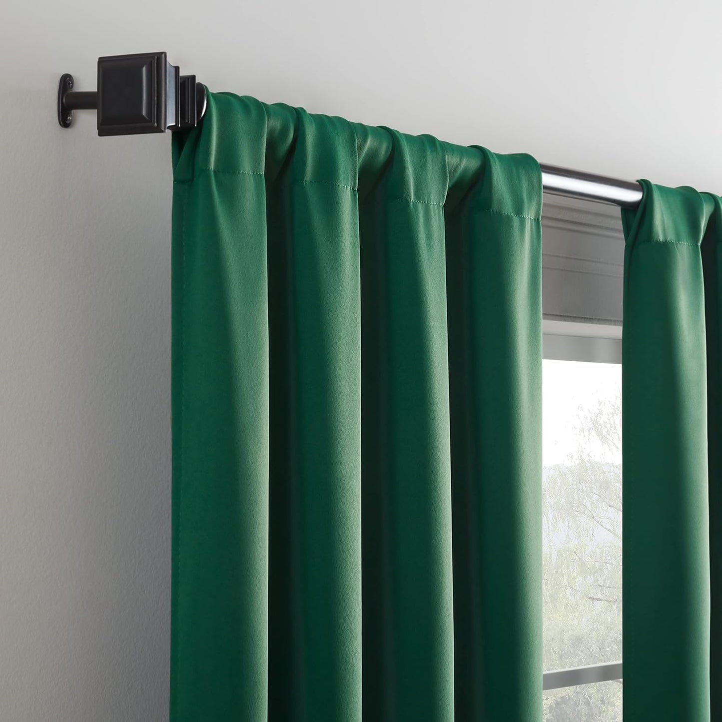 ECLIPSE Darrell Thermaweave Blackout Window Curtain Panel, 37" x 63", Emerald