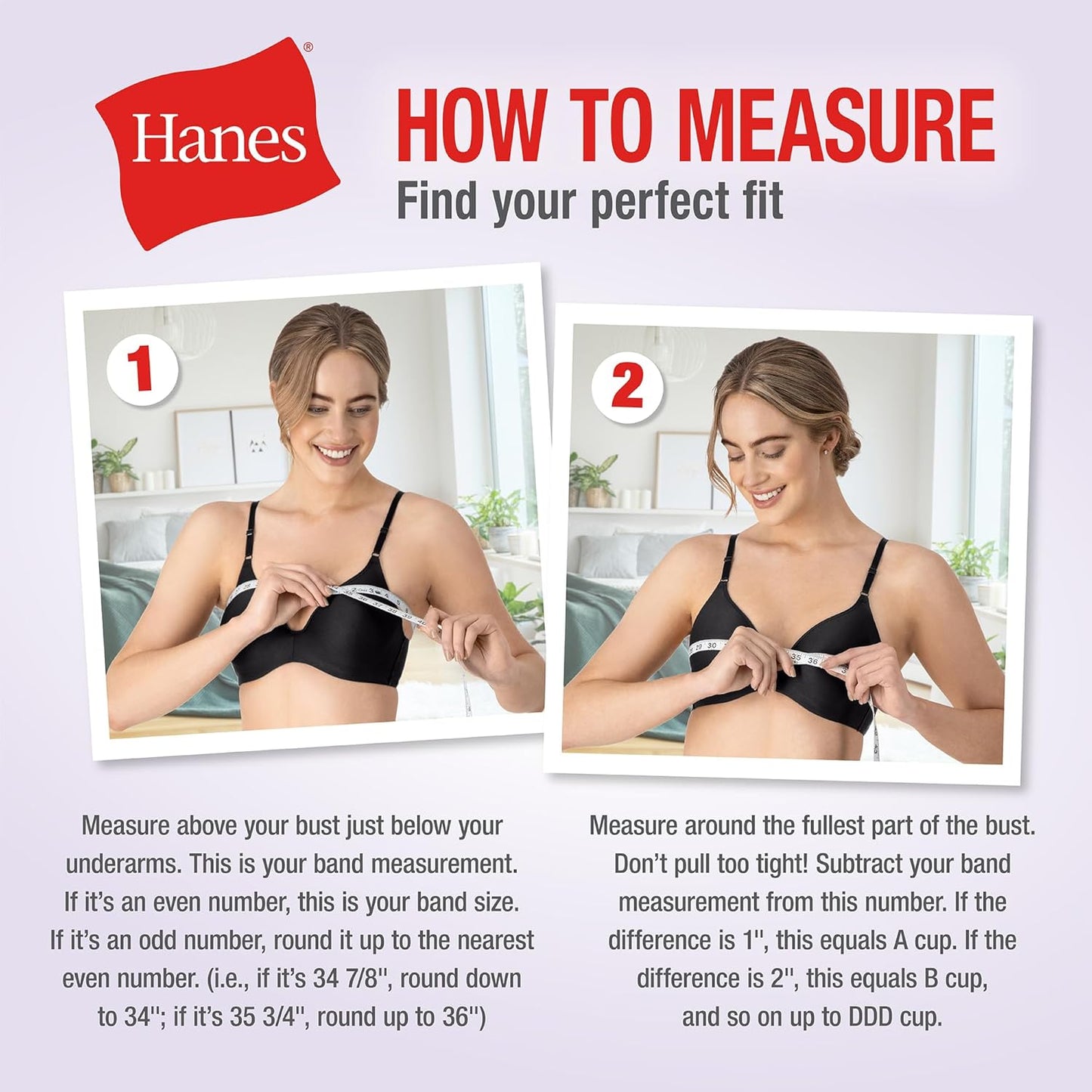 Hanes Women's Wireless Bra, Smooth Comfort Full-Coverage T-Shirt Bra, Single or 2-Pack