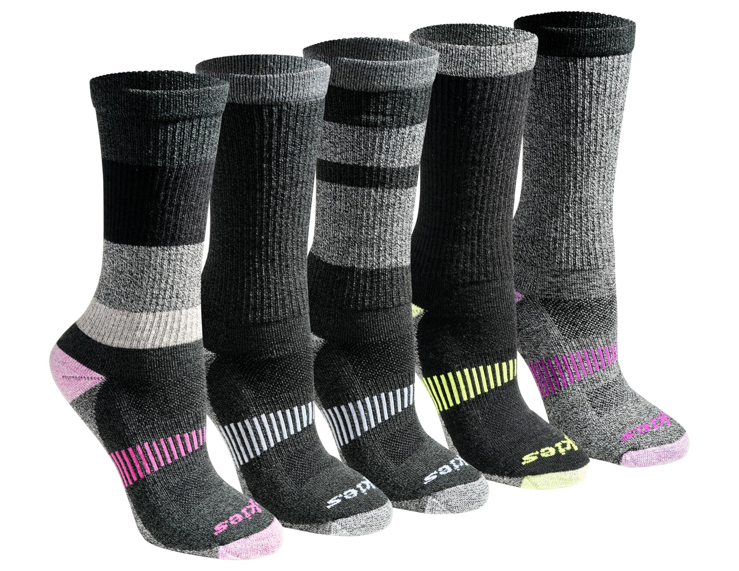 Dickies Women's Dri-tech Fashion Moisture Control Crew Socks, Available in S-XL (5, 6, 12 Pairs)