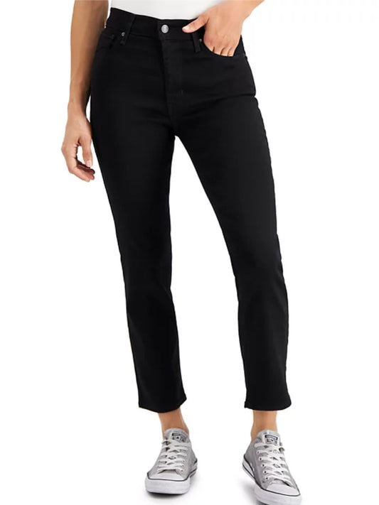 Pantalon Levi's 724  high rise straight cropped  negro